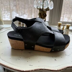 New - Black Corkys Wedge Sandals - Size 9